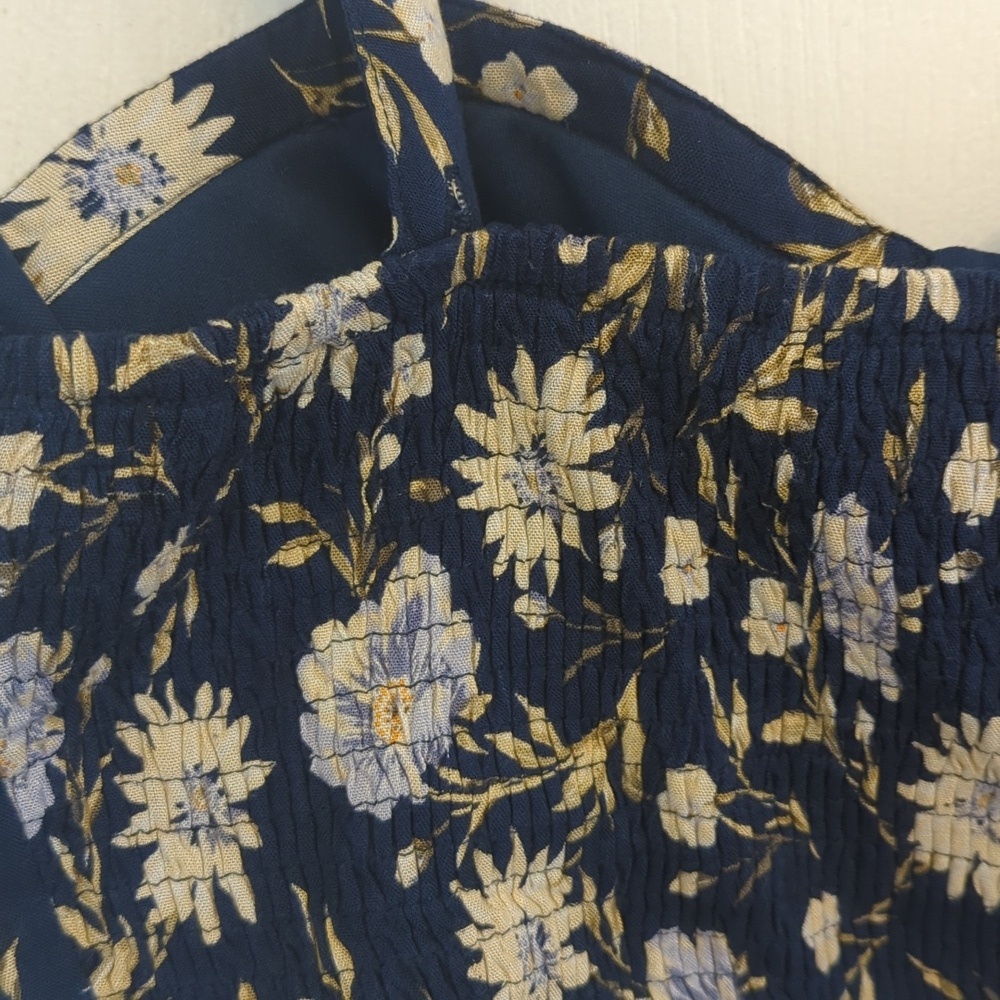 Blue Floral Bustier Top - Picture 4 of 8